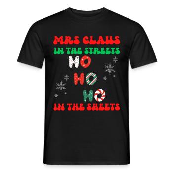 Mme Claus dans les rues Ho Ho Ho Ho Dans les draps, - T-shirt homme - noir - Devant - AI Model Male 178 light (178cm)
