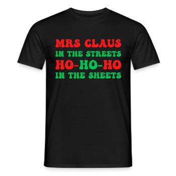 Mme Claus dans les rues Ho Ho Ho Ho Dans les draps, - T-shirt homme - noir - Devant - AI Model Male 178 light (178cm)