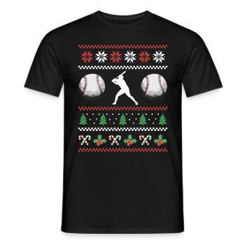 Baseball for Baseball Players - Men's T-Shirt - black - Front - AI Model Male 178 light (178cm)