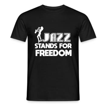 Music Jazz Saxophone Orchestra Musicians - Men's T-Shirt - black - Front - AI Model Male 178 light (178cm)