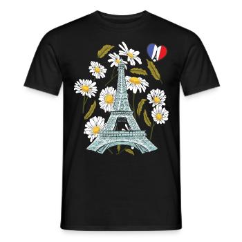 Tour Eiffel en automne Paris souvenir automne en Fran - T-shirt homme - noir - Devant - AI Model Male 178 light (178cm)