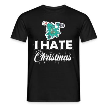 Crazy Christmas Tree Funny Punk Ironic - Men's T-Shirt - black - Front - AI Model Male 178 light (178cm)