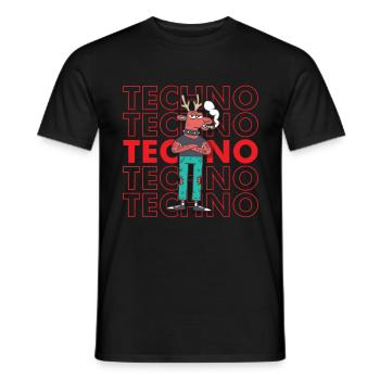 Punk Rock Techno Merry Christmas Punks Grumpy - Men's T-Shirt - black - Front - AI Model Male 178 light (178cm)