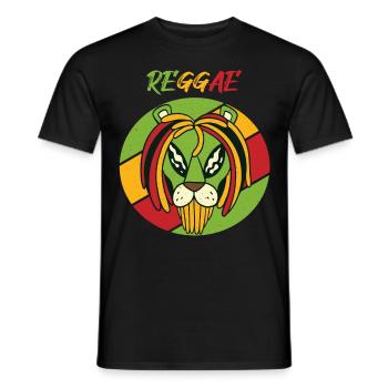 Rasta Löwe Reggae Retro Jamaika Souvenir Rastafari - Männer T-Shirt - Schwarz - Vorne - AI Model Male 178 light (178cm)