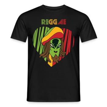 Reggae Love Alien Jamaika Souvenir Rasta Musik Ras - Männer T-Shirt - Schwarz - Vorne - AI Model Male 178 light (178cm)