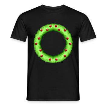Couronne de Noël Baies rouges Noël - T-shirt homme - noir - Devant - AI Model Male 178 light (178cm)