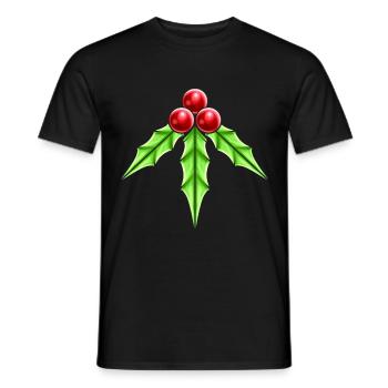 Red Mistletoe Albrank For Christmas - Men's T-Shirt - black - Front - AI Model Male 178 light (178cm)