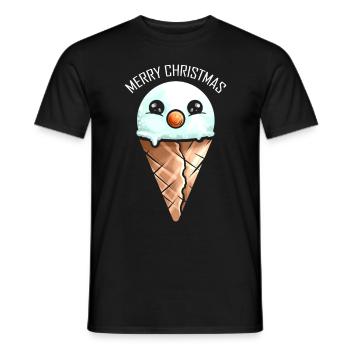 Snowman Ice Cone Merry Christmas - Männer T-Shirt - Schwarz - Vorne - AI Model Male 178 light (178cm)