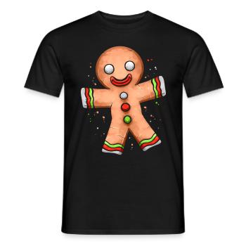 Gingerbread Man Merry Christmas - Männer T-Shirt - Schwarz - Vorne - AI Model Male 178 light (178cm)