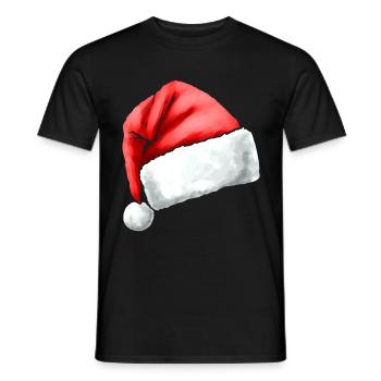 Chapeau de Père Noël - T-shirt homme - noir - Devant - AI Model Male 178 light (178cm)