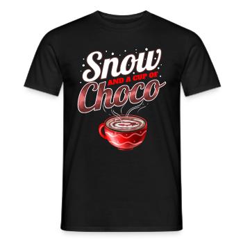 Cacao, neige et une tasse de Choco pour Noël - T-shirt homme - noir - Devant - AI Model Male 178 light (178cm)