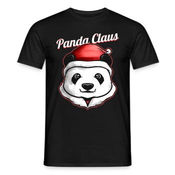 Panda déguisé en Père Noël à Noël - T-shirt homme - noir - Devant - AI Model Male 178 light (178cm)