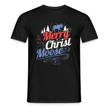 Merry Christ Moose Merry Christmas - Männer T-Shirt - Schwarz - Vorne - AI Model Male 178 light (178cm)