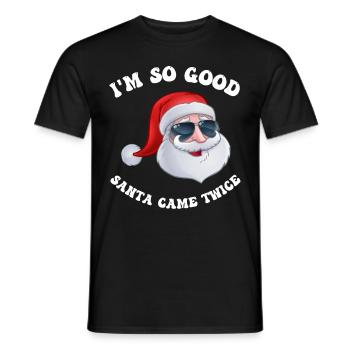 Je suis si bon Père Noël est venu deux fois chemise, couple coquin - T-shirt homme - noir - Devant - AI Model Male 178 light (178cm)