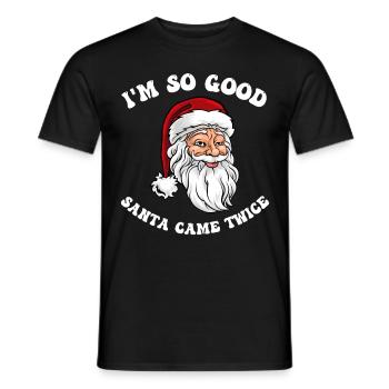 Je suis si bon Père Noël est venu deux fois chemise, couple coquin - T-shirt homme - noir - Devant - AI Model Male 178 light (178cm)