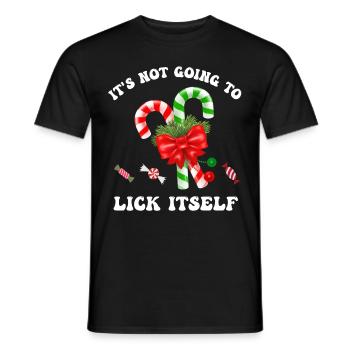 Es wird sich nicht selbst lecken T-Shirt, lustig - Männer T-Shirt - Schwarz - Vorne - AI Model Male 178 light (178cm)
