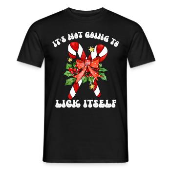 Es wird sich nicht selbst lecken T-Shirt, lustig - Männer T-Shirt - Schwarz - Vorne - AI Model Male 178 light (178cm)