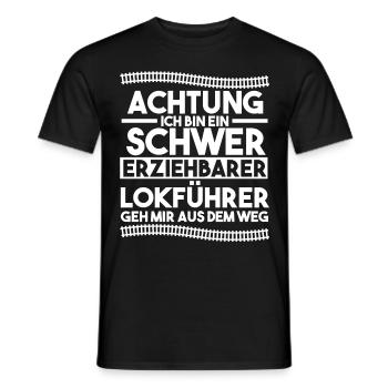Eisenbahn Dampflok Lokomotive Lokführer - Männer T-Shirt - Schwarz - Vorne - AI Model Male 178 light (178cm)