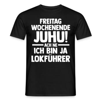 Eisenbahn Dampflok Lokomotive Lokführer - Männer T-Shirt - Schwarz - Vorne - AI Model Male 178 light (178cm)