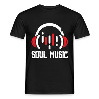 Soul Music Headphones Music Lover Afro Soul Musi - Men's T-Shirt - black - Front - AI Model Male 178 light (178cm)