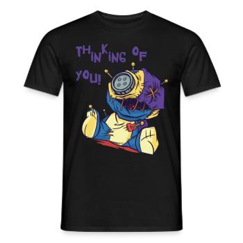 Thinking Of You Voodoo Doll Creepy Halloween Witch - Men's T-Shirt - black - Front - AI Model Male 178 light (178cm)