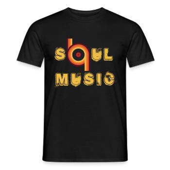 Soul Music Vintage Record Afro Soul Music Sheet Music Mu - Men's T-Shirt - black - Front - AI Model Male 178 light (178cm)