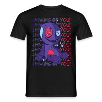Voodoo I'm thinking of you! Creepy Halloween Witch - Men's T-Shirt - black - Front - AI Model Male 178 light (178cm)