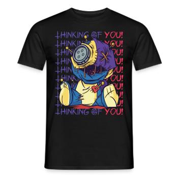 Creepy Voodoo Doll Thinking of You Hallowee - Men's T-Shirt - black - Front - AI Model Male 178 light (178cm)