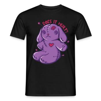 Voodoo-Häschen Tut es weh? Voodoo Puppe Halloween - Männer T-Shirt - Schwarz - Vorne - AI Model Male 178 light (178cm)