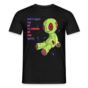 Voodoo auf dich! Hexerei Gruseliges Halloween Kost - Männer T-Shirt - Schwarz - Vorne - AI Model Male 178 light (178cm)