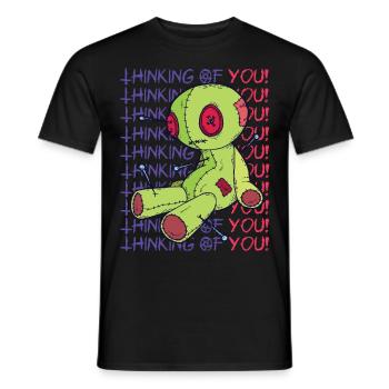 Voodoo Doll Witchcraft Think of You Creepy Hello - Men's T-Shirt - black - Front - AI Model Male 178 light (178cm)