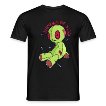 Voodoo Doll Witchcraft Je pense à toi! Flippant - T-shirt homme - noir - Devant - AI Model Male 178 light (178cm)