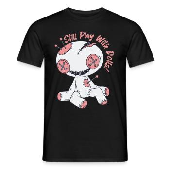 Gruselige Voodoo-Puppe Spielen mit Puppen Hexerei - Männer T-Shirt - Schwarz - Vorne - AI Model Male 178 light (178cm)