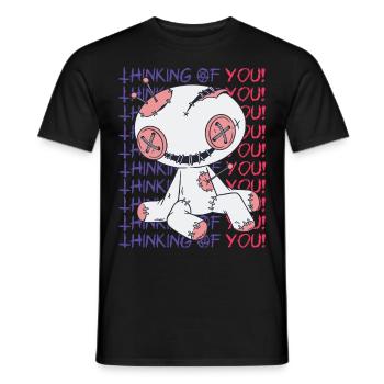 Creepy Voodoo Doll That Thinks of You Witchcraft - Men's T-Shirt - black - Front - AI Model Male 178 light (178cm)