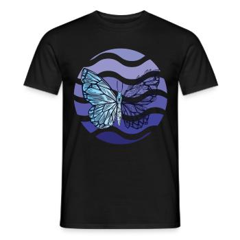 Schmetterling Retro für Frühling Schmetterlinge im - Männer T-Shirt - Schwarz - Vorne - AI Model Male 178 light (178cm)