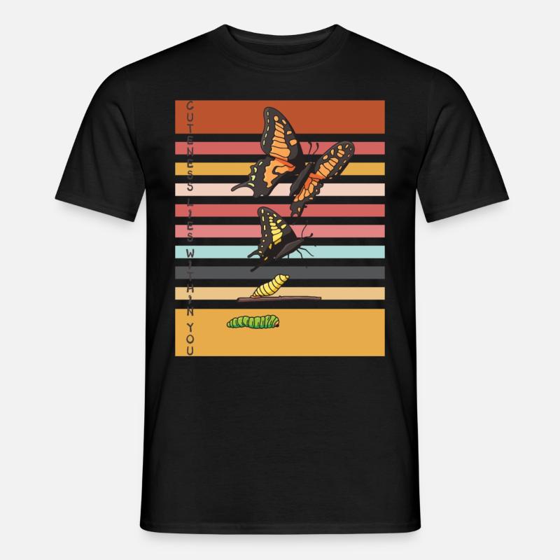 Niedlicher Schmetterling Evolution Schmetterlinge - Männer T-Shirt - Schwarz