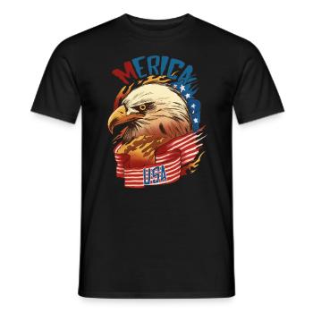 Eagle Love Birds Fauconnerie Oiseaux de proie Faucon Faucon Faucon - T-shirt homme - noir - Devant - AI Model Male 178 light (178cm)