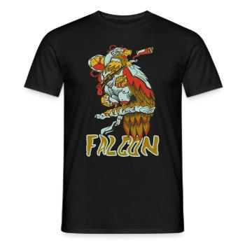Eagle Nature Fauconnerie de montagne Oiseaux de proie Faucon autour des palombes - T-shirt homme - noir - Devant - AI Model Male 178 light (178cm)