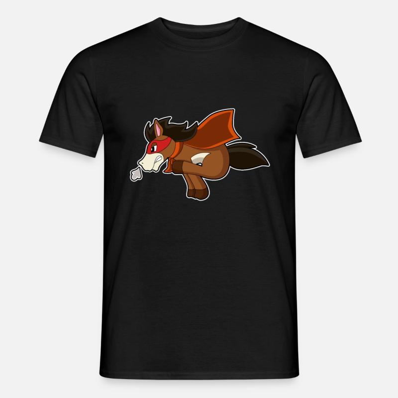 Pferd Held - Männer T-Shirt - Schwarz