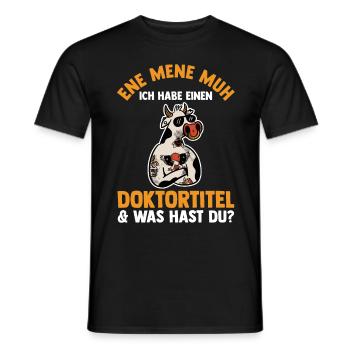 Doktor Abschluss Kuh Doktorand Promotion Doktortit - Männer T-Shirt - Schwarz - Vorne - AI Model Male 178 light (178cm)
