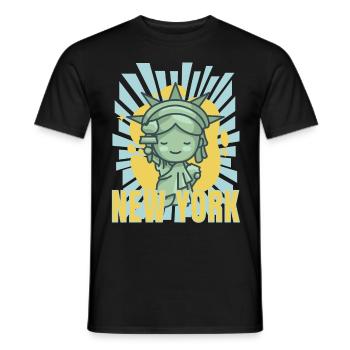 New York City États-Unis Liberty Statue États-Unis - T-shirt homme - noir - Devant - AI Model Male 178 light (178cm)