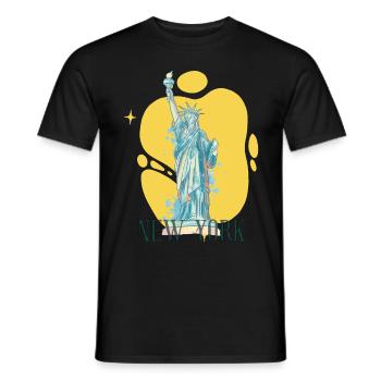 Liberty Statue New York City USA - Men's T-Shirt - black - Front - AI Model Male 178 light (178cm)