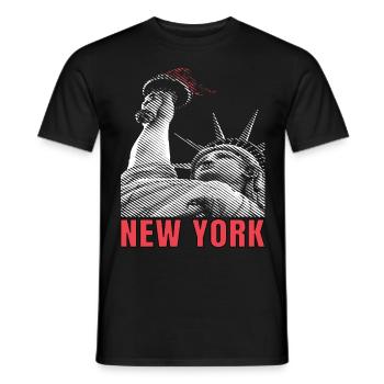 New York City Liberty Statue Manhattan États-Unis - T-shirt homme - noir - Devant - AI Model Male 178 light (178cm)