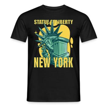 New York City Liberty Statue Manhattan États-Unis - T-shirt homme - noir - Devant - AI Model Male 178 light (178cm)