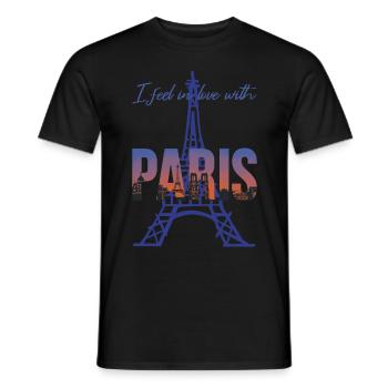 Eiffelturm Ich liebe Paris Bonjour aus Frankreich - Männer T-Shirt - Schwarz - Vorne - AI Model Male 178 light (178cm)