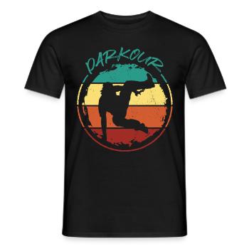 Parkour Freestyle Running Graffiti Runner Jumping - Men's T-Shirt - black - Front - AI Model Male 178 light (178cm)