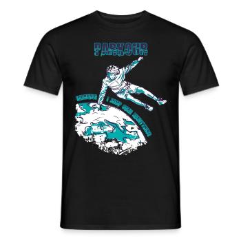 Avertissement Parkour Sautez par-dessus tout Freestyle Runnin - T-shirt homme - noir - Devant - AI Model Male 178 light (178cm)