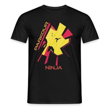 Ninja Parkour Jumping Building Freestyle City Runn - Men's T-Shirt - black - Front - AI Model Male 178 light (178cm)