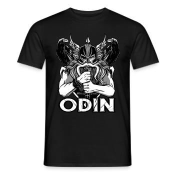 Casque de hache viking Valhalla Warriors Mythologie Odi - T-shirt homme - noir - Devant - AI Model Male 178 light (178cm)