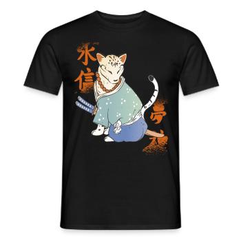Chat samouraï avec Katana Catmurai Krie japonais - T-shirt homme - noir - Devant - AI Model Male 178 light (178cm)